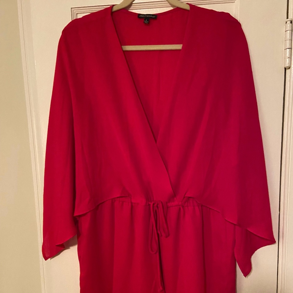 Fuchsia Deep-V Romper (shorts)